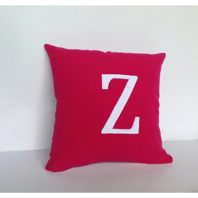 Pink Letter Pillow Covers 16x16 , Alphabet Pillow