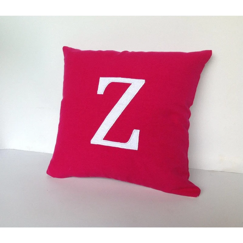 Pink Letter Pillow Covers 16x16 , Alphabet Pillow