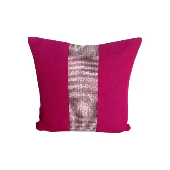 Pink Pillow with Silver Stones
