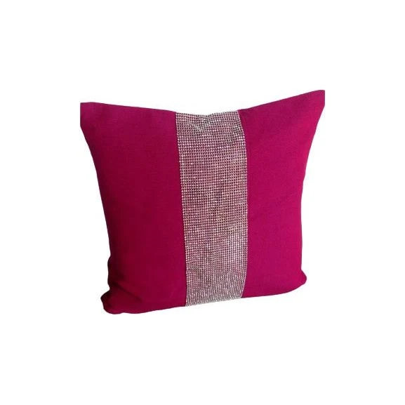 Pink Pillow with Silver Stones