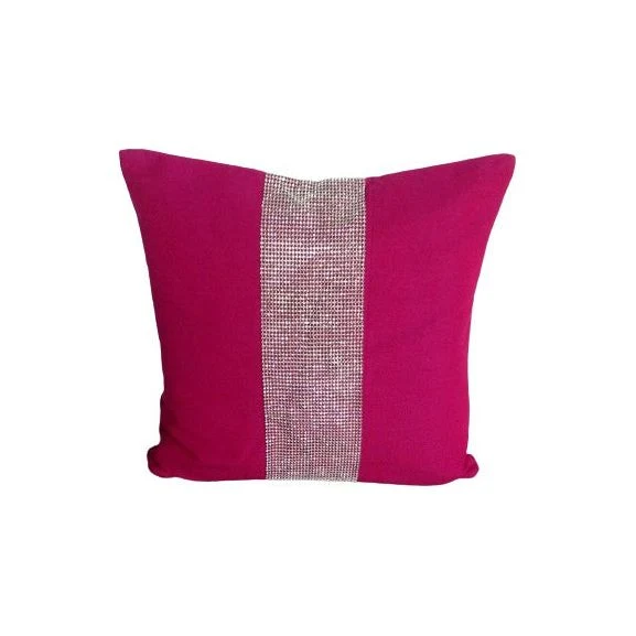 Pink Pillow with Silver Stones