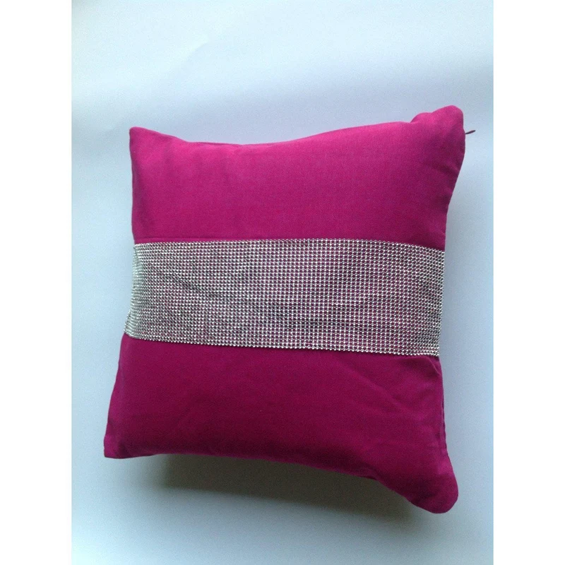 Pink Pillow with Silver Stones