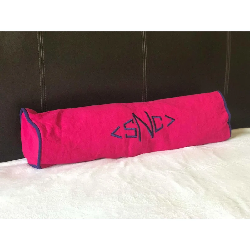 Pink Decorative Pillow for Bed, Monogram Personalized Cushions