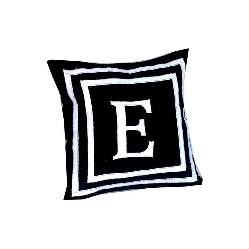 Square Black Letter Throw Pillows