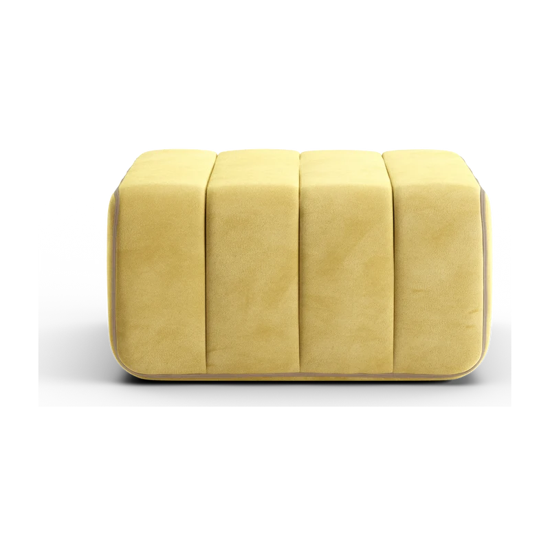 Module en tissu velours Barcelone jaune 68x68x34cm Curt - Ambivalenz