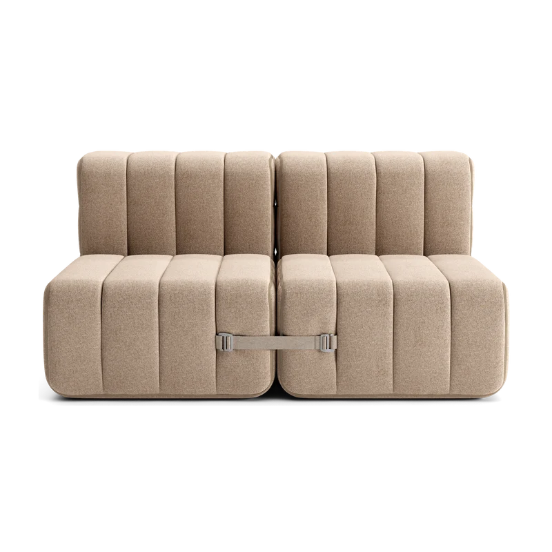 Canapé modulable 2 places en tissu Dama en laine recyclée beige 136x102x68cm Curt - Ambivalenz