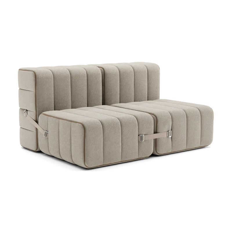 Canapé modulable 2 places en tissu Jet gris foncé 136x102x68cm Curt - Ambivalenz
