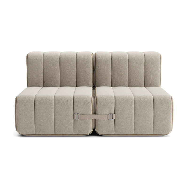 Canapé modulable 2 places en tissu Jet gris foncé 136x102x68cm Curt - Ambivalenz