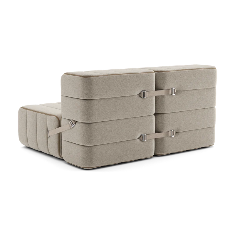 Canapé modulable 2 places en tissu Jet gris foncé 136x102x68cm Curt - Ambivalenz
