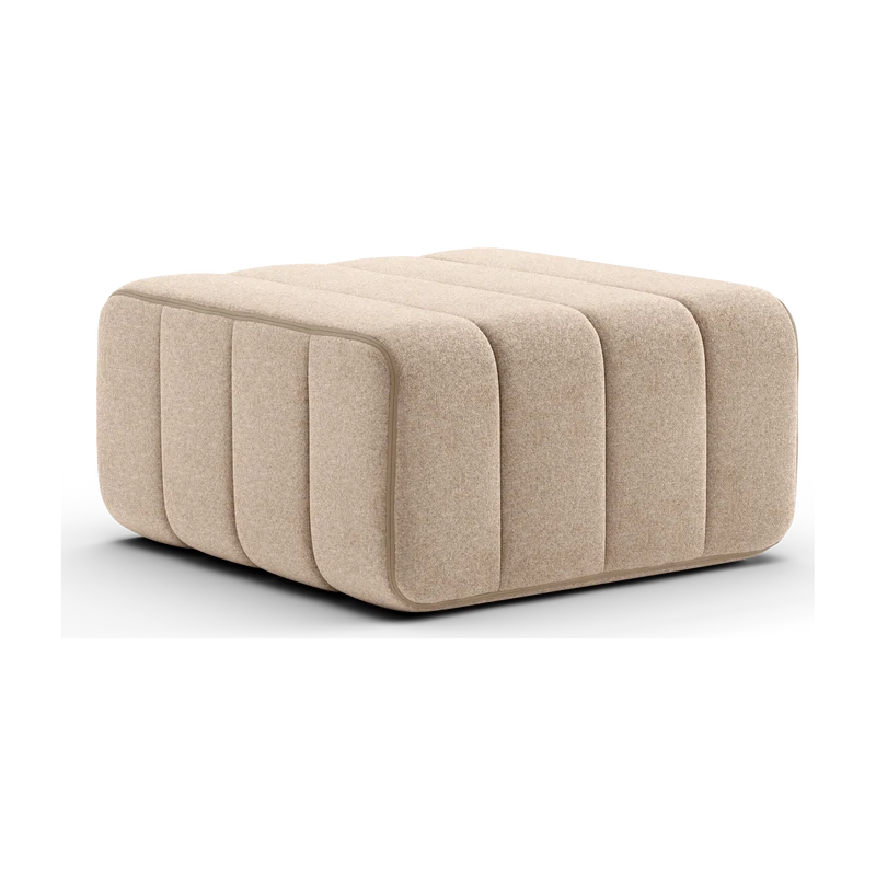 Module en tissu velours Barcelone beige 68x68x34cm Curt - Ambivalenz