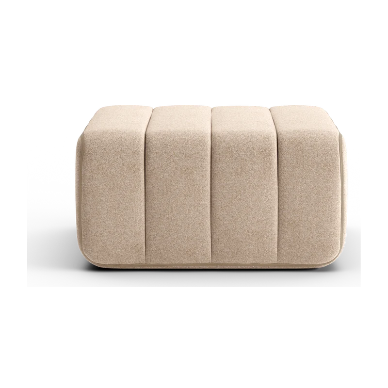 Module en tissu velours Barcelone beige 68x68x34cm Curt - Ambivalenz