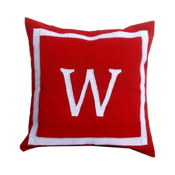 Red White Personalized Sofa Throw Pillows