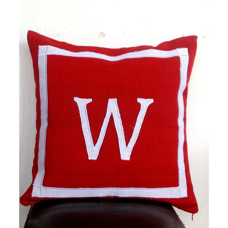 Red White Personalized Sofa Throw Pillows