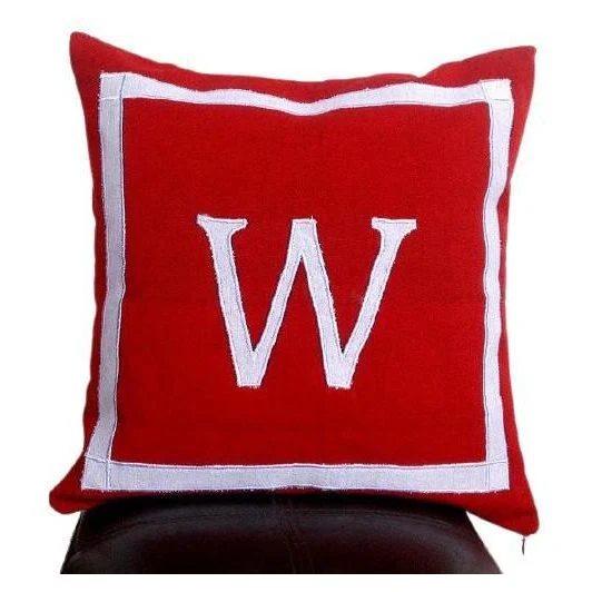 Red White Personalized Sofa Throw Pillows