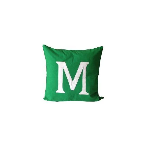 Green Square Monogram Pillows