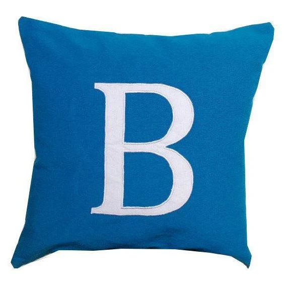 Red and White Monogram Pillow, Red Decorative Cushion Cover