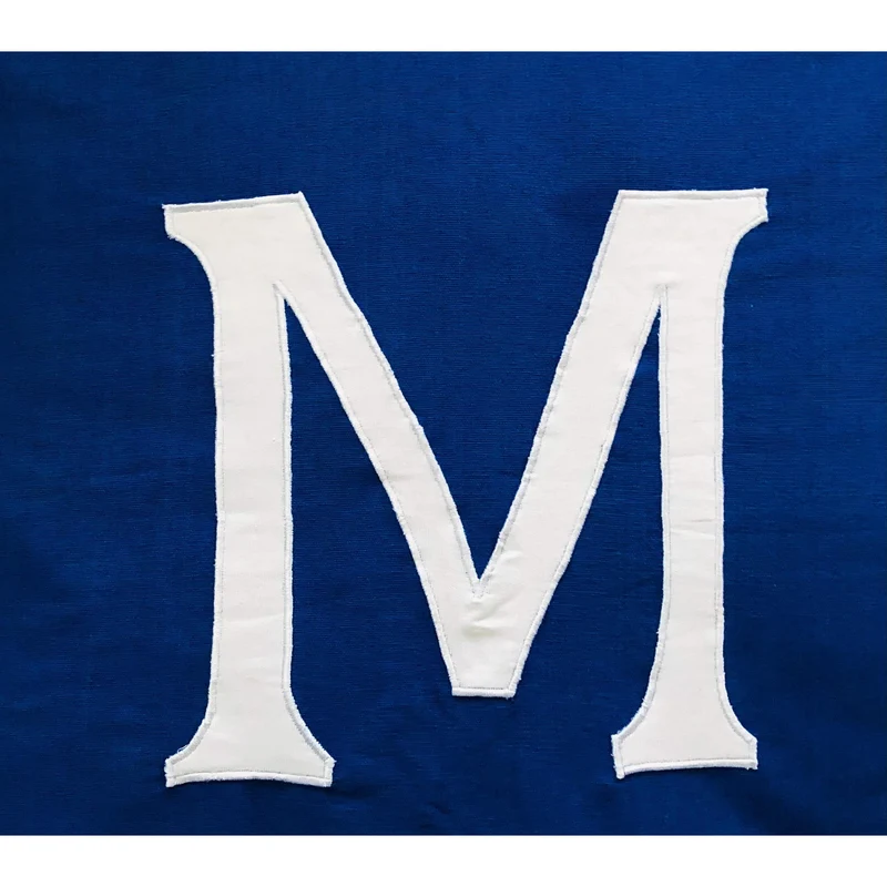 Appliqué Blue Monogrammed Large Pillows