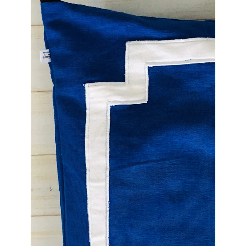 Appliqué Blue Monogrammed Large Pillows