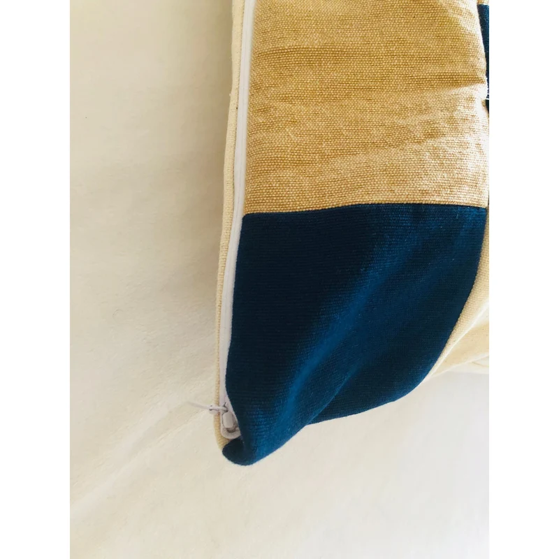Upcycle Colorblock Pillow Covers, Navy, Beige Throw Pillows