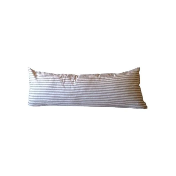 Beige Long Body Striped Body Pillows, Neutral Pillow Cover (20x54)