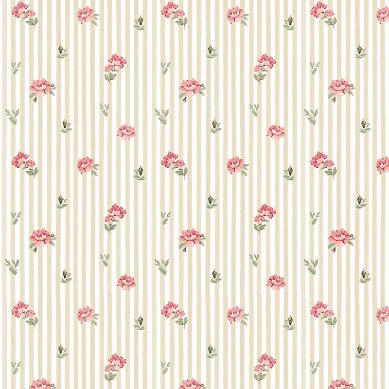 Dekornik Tapete Rosa roses on stripes Streifen 50 x 280