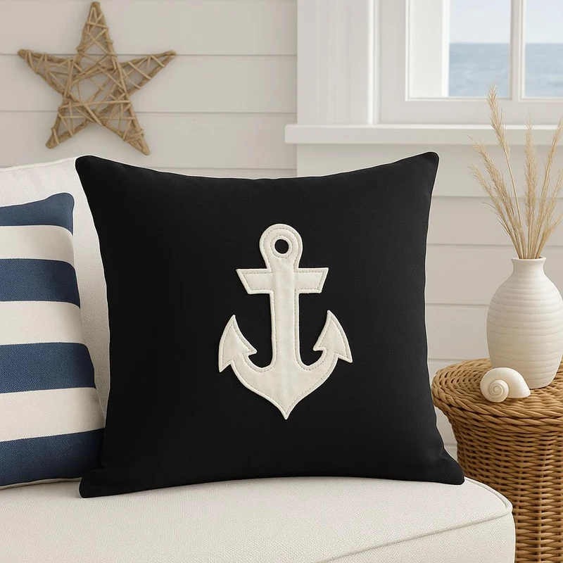 Anchor Boat Outdoor Pillows