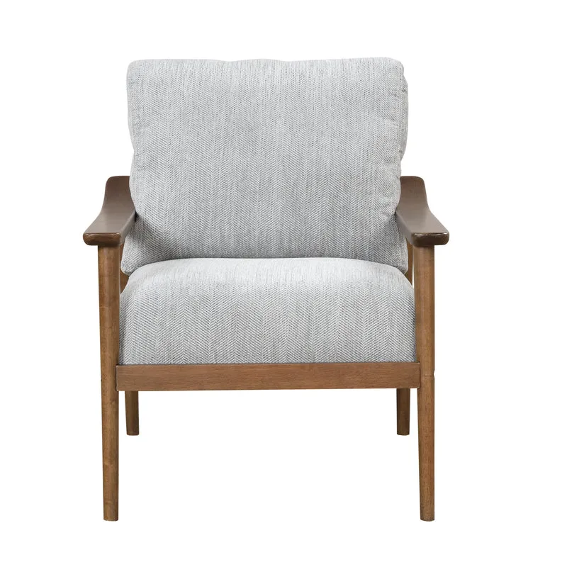 Mid Century Modern Chair with Solid Wood Frame; Arm Chair with Vertical Slatted Back