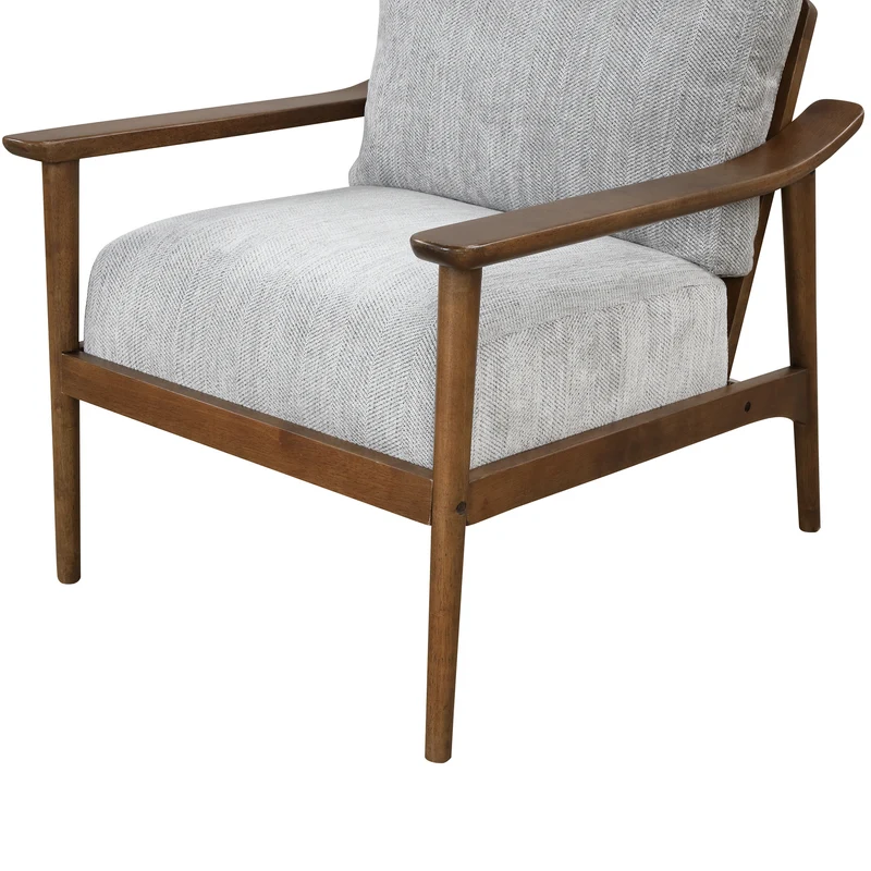 Mid Century Modern Chair with Solid Wood Frame; Arm Chair with Vertical Slatted Back