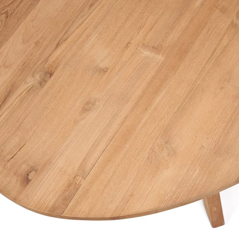 Table à manger ovale en teck massif naturel marron 225x115x78cm Kulala - Bazar Bizar