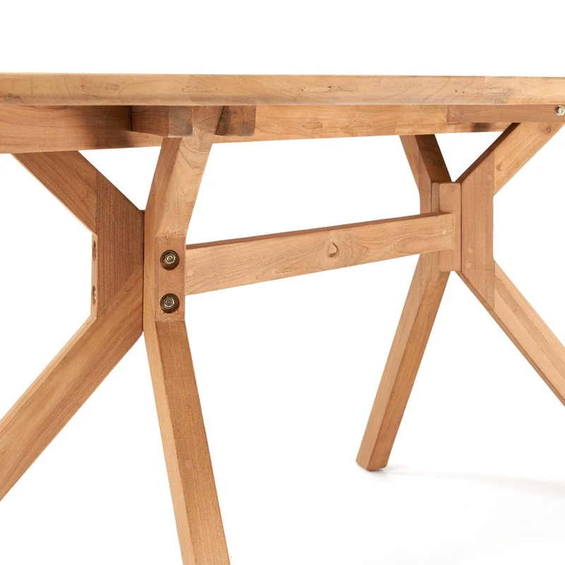 Table à manger ovale en teck massif naturel marron 225x115x78cm Kulala - Bazar Bizar