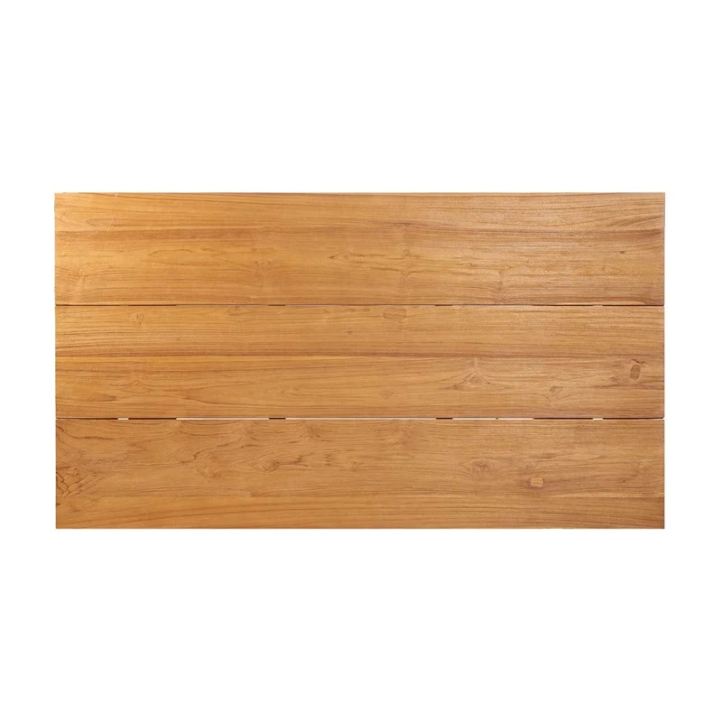 Table de jardin rectangulaire en teck massif naturel marron 180x100x76cm Imola - Bazar Bizar