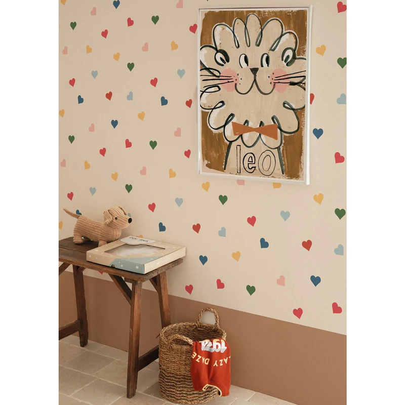 Dekornik Tapete Herzen in all colours Streifen 50 x 280