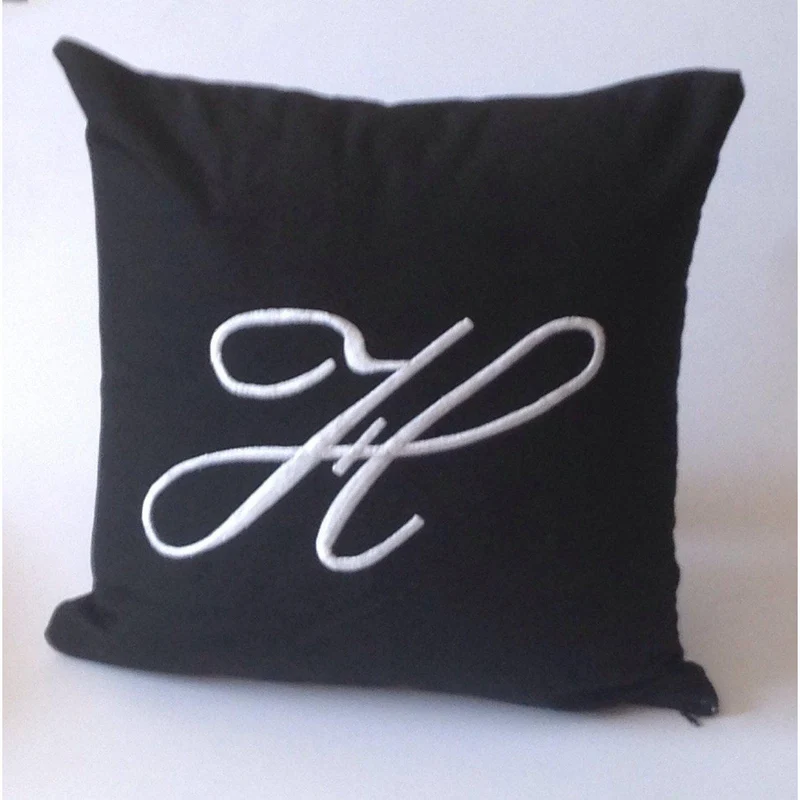 Black Patio Letter Outdoor pillows