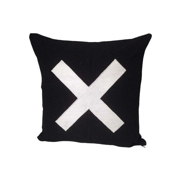 Black X Pillows, Black Felt Pillows, Sign Pillows, X accent pillows, Personalized sign pillows, 16x16, 18x18, 20x20