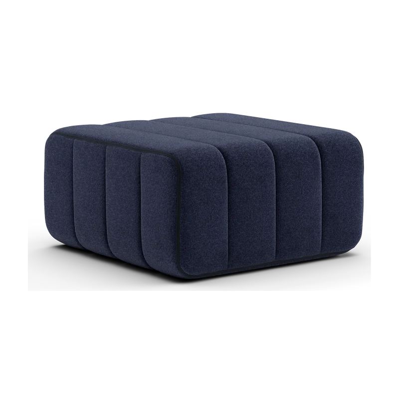 Module en tissu velours Barcelone bleu nuit 68x68x34cm Curt - Ambivalenz