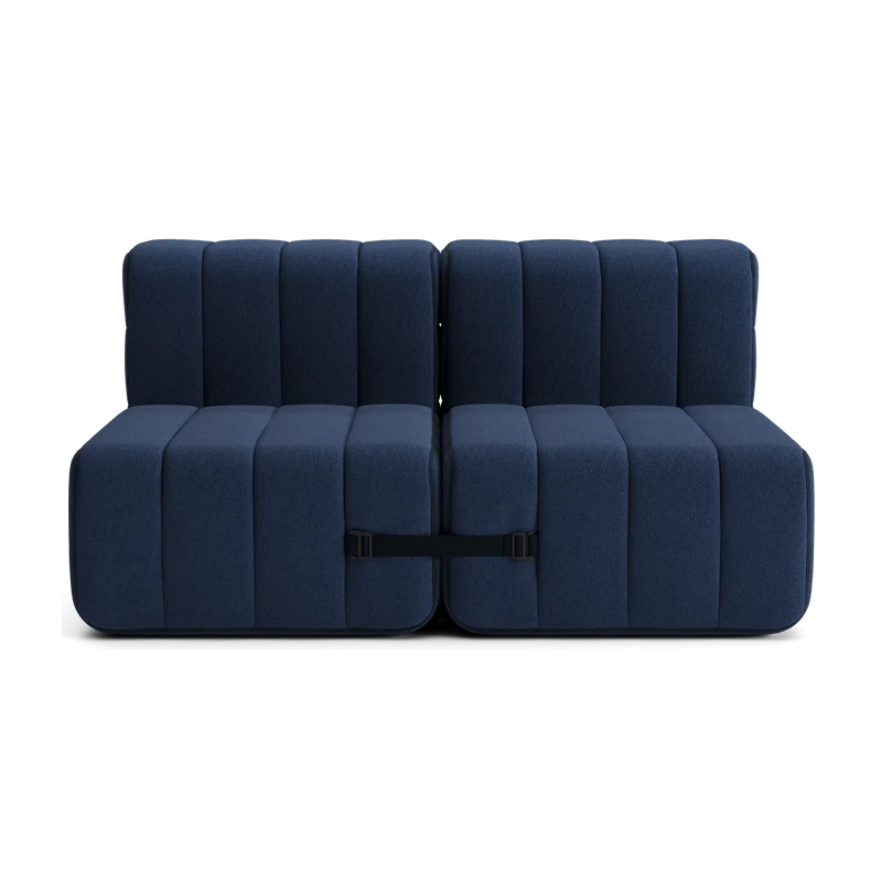 Canapé modulable 2 places en tissu Jet gris foncé 136x102x68cm Curt - Ambivalenz