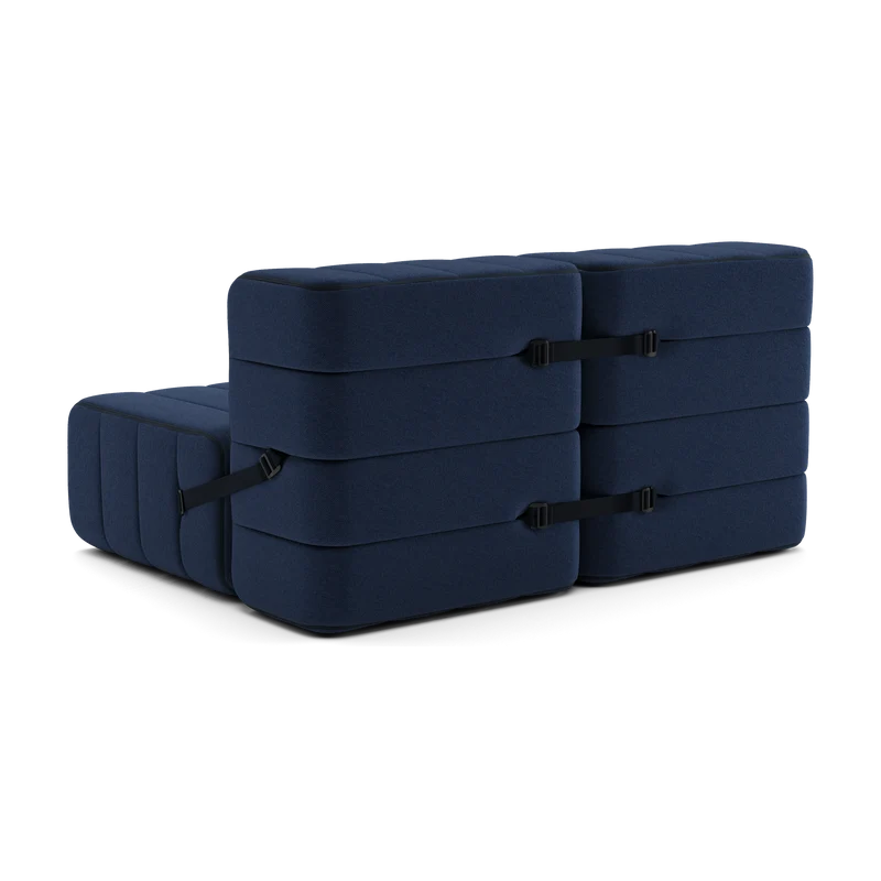 Canapé modulable 2 places en tissu Jet gris foncé 136x102x68cm Curt - Ambivalenz