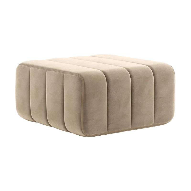 Module en tissu velours Barcelone gris 68x68x34cm Curt - Ambivalenz