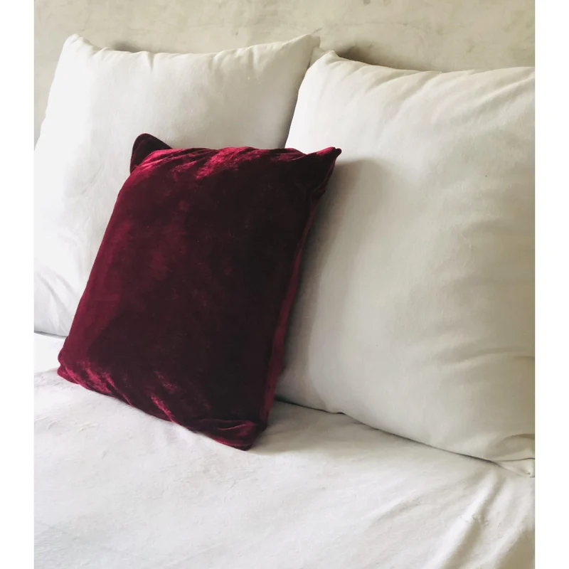 Maroon Velvet Pillows, Velvet sofa pillows, Velvet bed pillows with Insert