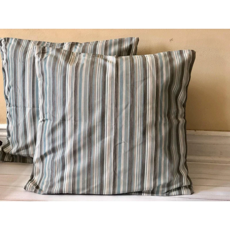 Blue Patio Throw Pillows, Outdoor Striped Pillows