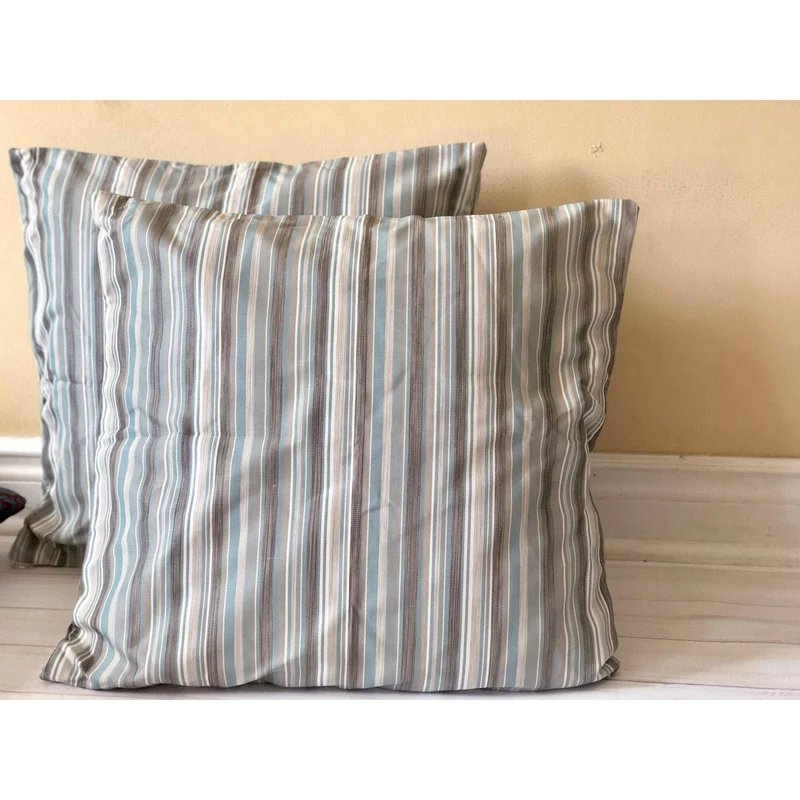 Blue Patio Throw Pillows, Outdoor Striped Pillows