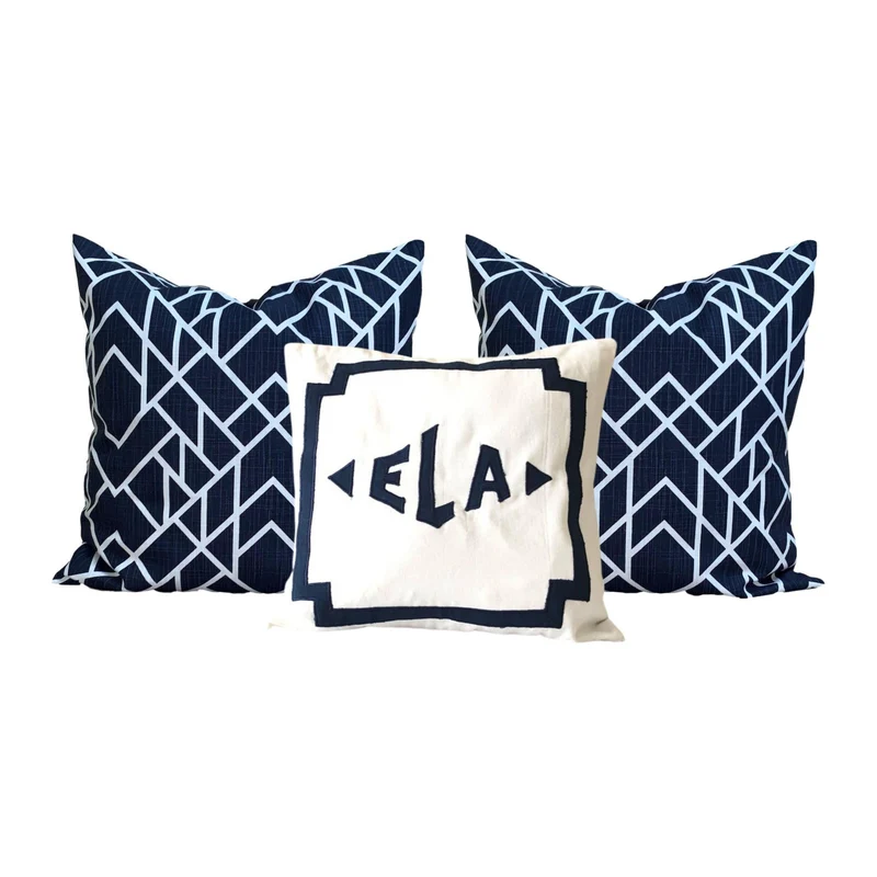 White Applique Monogram Bed Covers