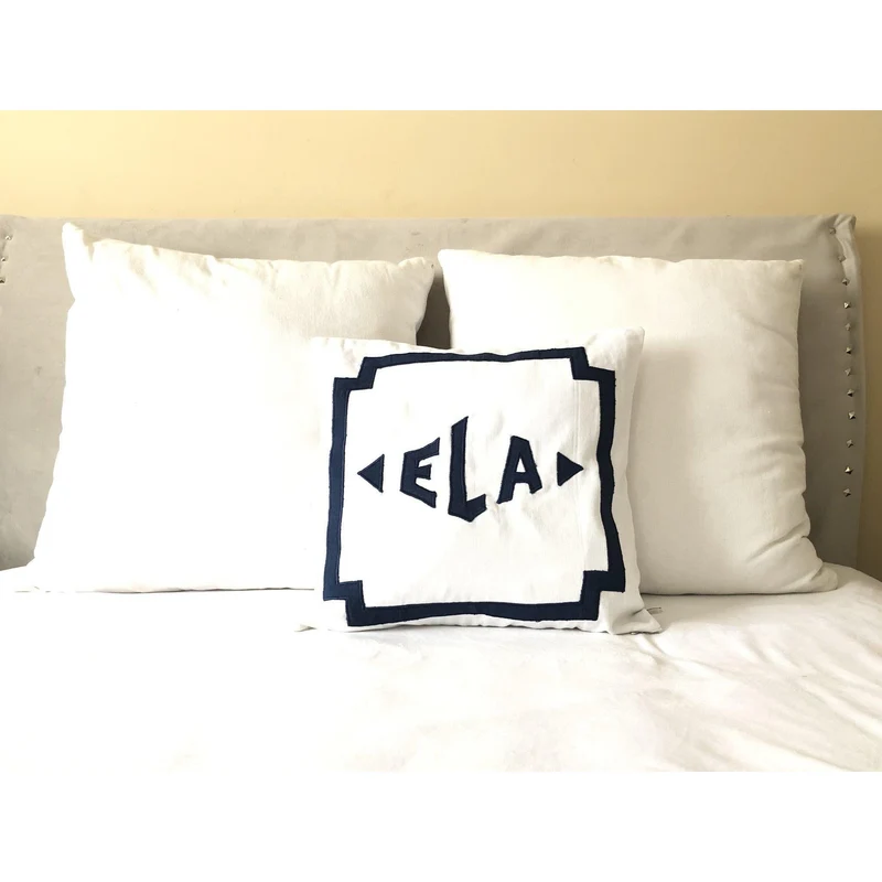White Applique Monogram Bed Covers