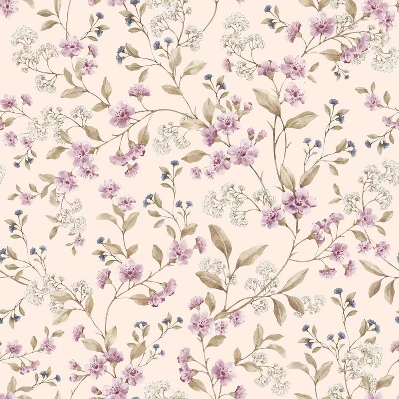 Dekornik Tapete Meadow in Rosa and Blau flower Streifen 50 x 280