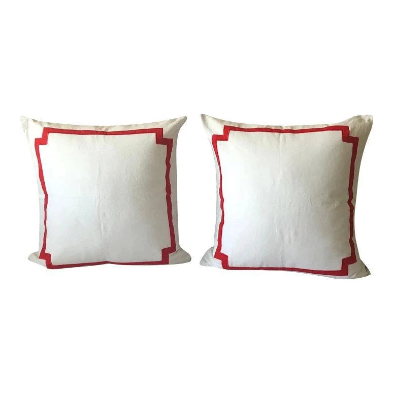 Trim Pillows, Trim Euro Shams, Border Pillow Covers, Unique Gift for her,Bedroom decor, Pillows with borders,