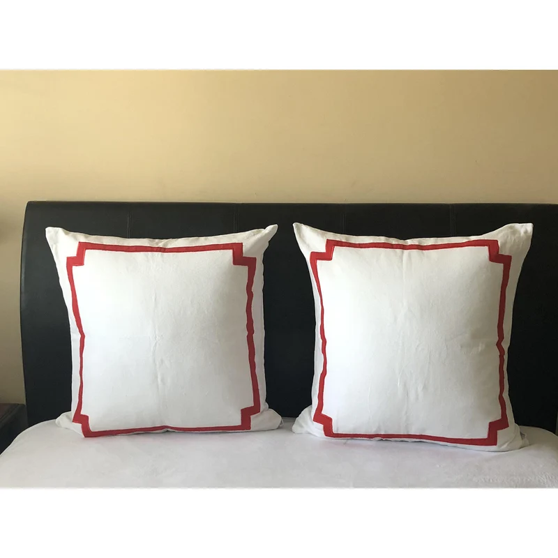 Trim Pillows, Trim Euro Shams, Border Pillow Covers, Unique Gift for her,Bedroom decor, Pillows with borders,