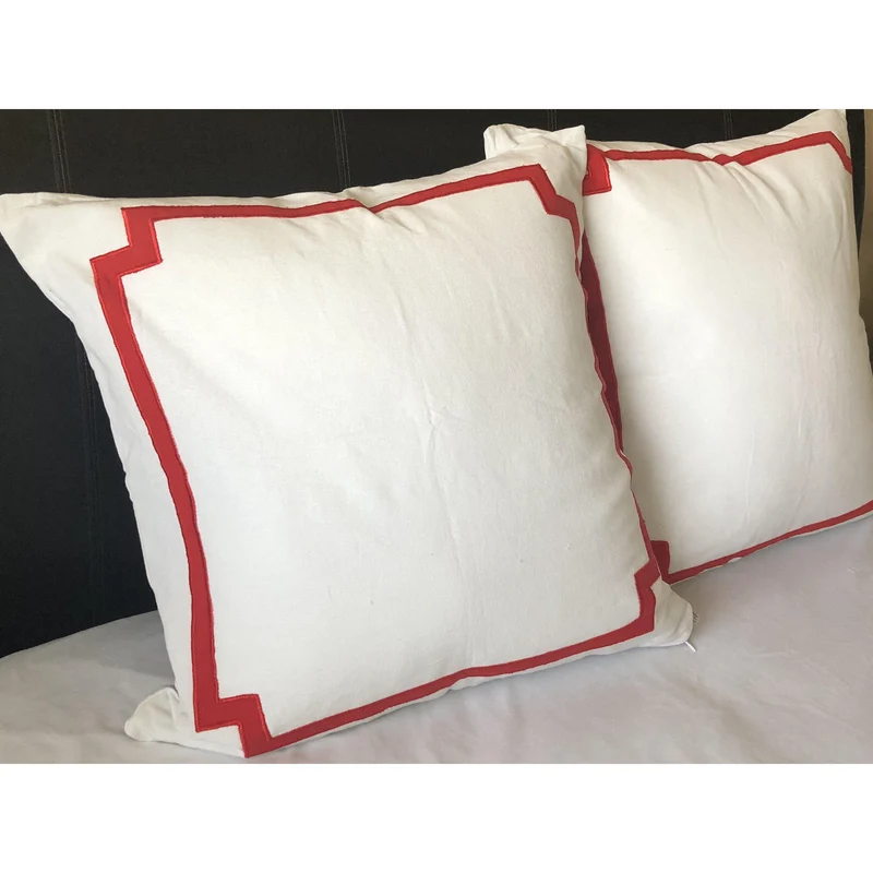 Trim Pillows, Trim Euro Shams, Border Pillow Covers, Unique Gift for her,Bedroom decor, Pillows with borders,