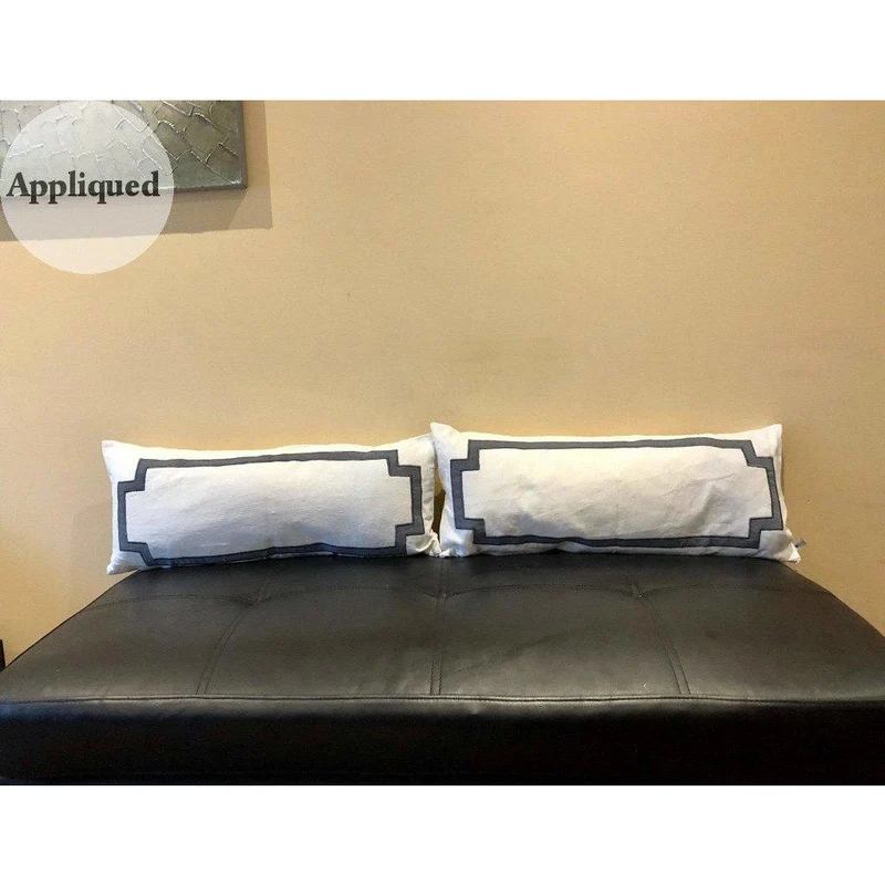 Long Lumbar White Pillows, Sofa Pillows