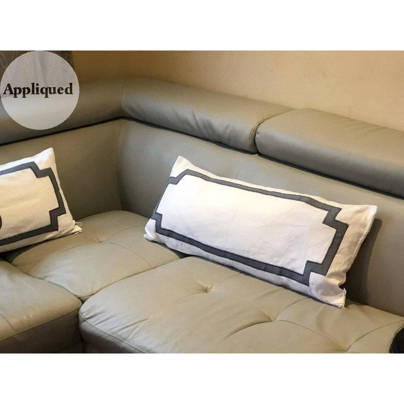 Long Lumbar White Pillows, Sofa Pillows