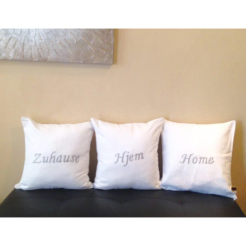 Accent Home Embroidered Word Pillows
